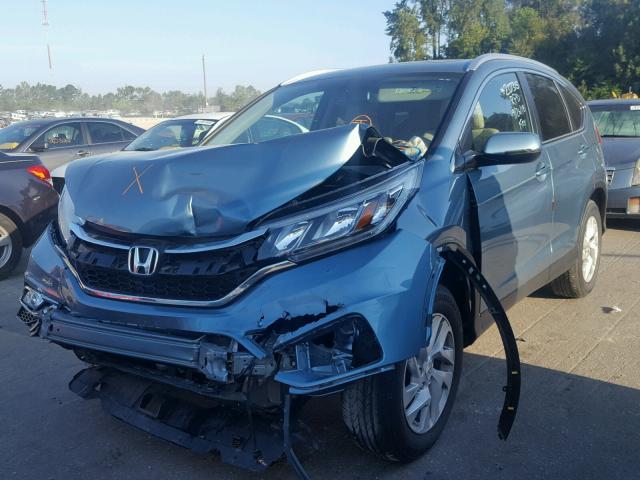 2HKRM4H79FH660568 - 2015 HONDA CR-V EXL BLUE photo 2