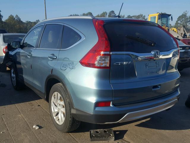 2HKRM4H79FH660568 - 2015 HONDA CR-V EXL BLUE photo 3