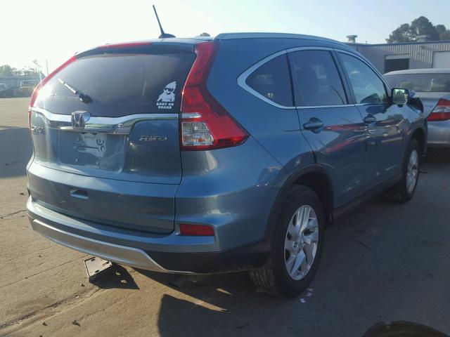 2HKRM4H79FH660568 - 2015 HONDA CR-V EXL BLUE photo 4