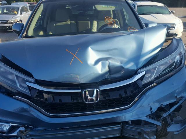 2HKRM4H79FH660568 - 2015 HONDA CR-V EXL BLUE photo 7