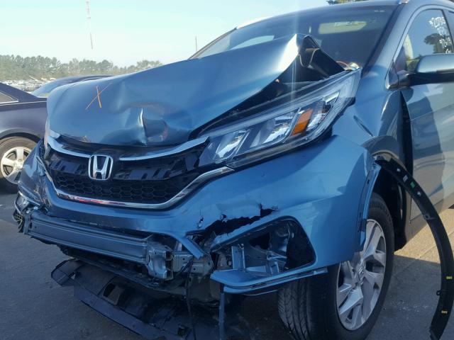 2HKRM4H79FH660568 - 2015 HONDA CR-V EXL BLUE photo 9