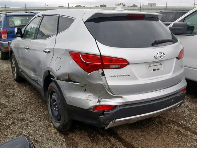 5XYZTDLB3EG144081 - 2014 HYUNDAI SANTA FE S SILVER photo 3