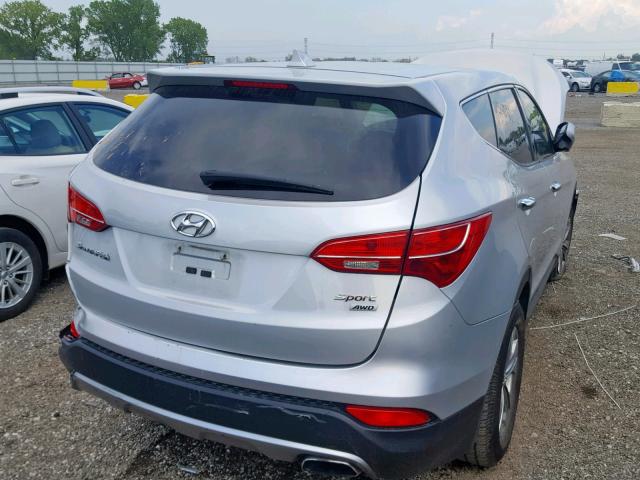 5XYZTDLB3EG144081 - 2014 HYUNDAI SANTA FE S SILVER photo 4