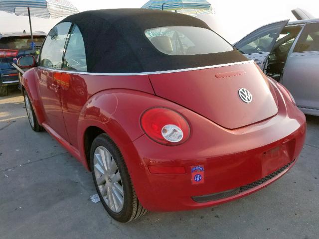 3VWRF31Y58M407975 - 2008 VOLKSWAGEN NEW BEETLE RED photo 3