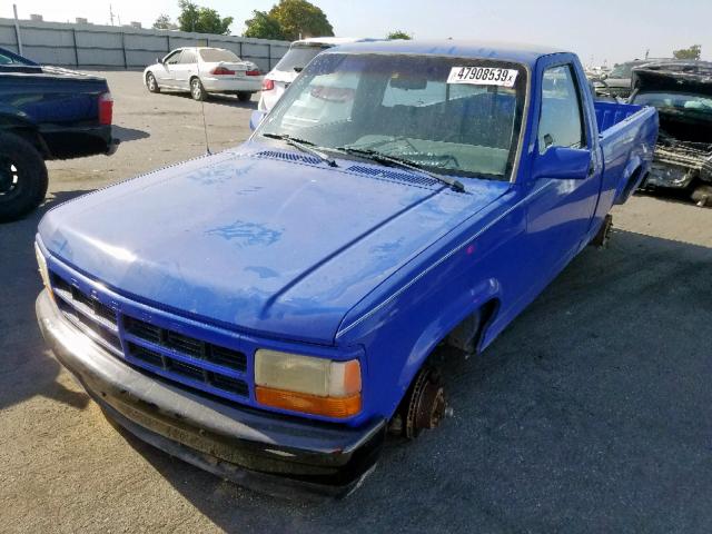 1B7FL26X1TW708406 - 1996 DODGE DAKOTA BLUE photo 2