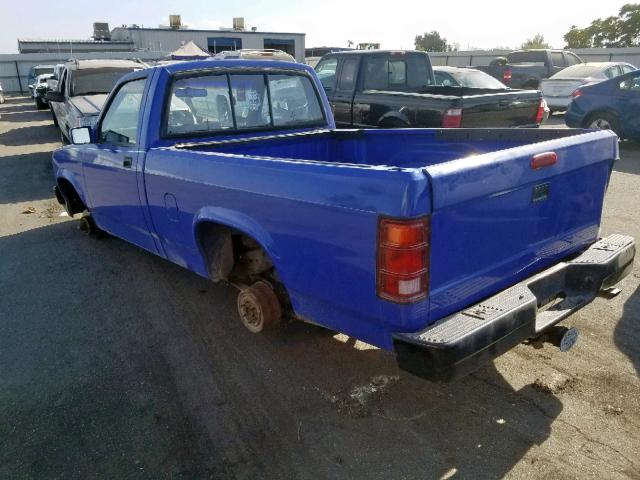 1B7FL26X1TW708406 - 1996 DODGE DAKOTA BLUE photo 3