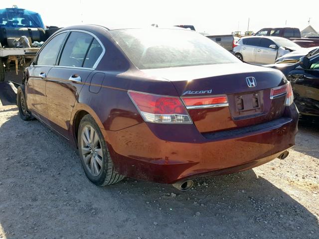 1HGCP3F85CA035916 - 2012 HONDA ACCORD EXL BURGUNDY photo 3