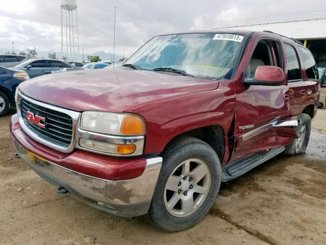 1GKEK13T91J196547 - 2001 GMC YUKON MAROON photo 2