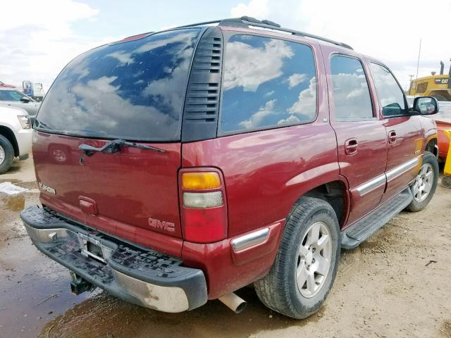 1GKEK13T91J196547 - 2001 GMC YUKON MAROON photo 4