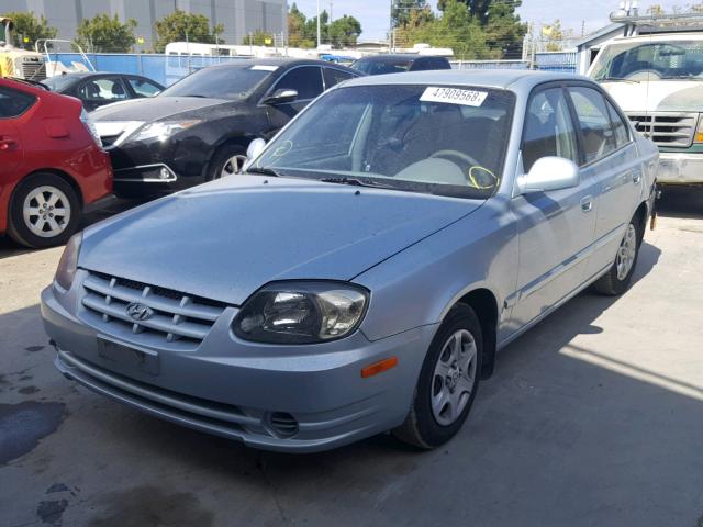 KMHCG45CX5U663364 - 2005 HYUNDAI ACCENT GL BLUE photo 2