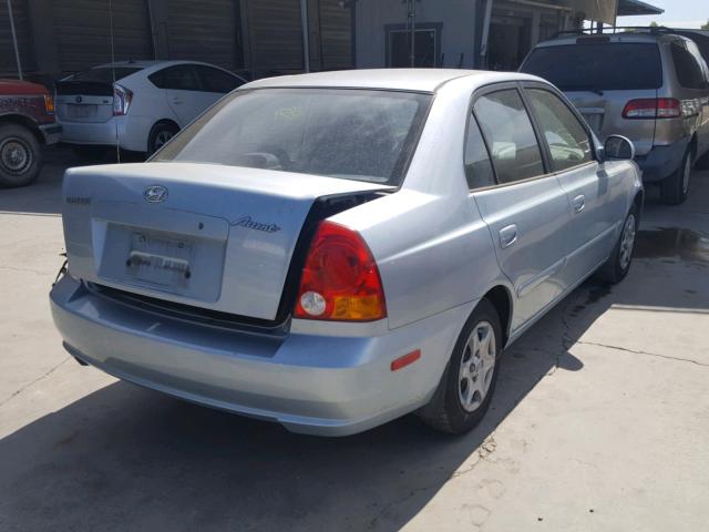 KMHCG45CX5U663364 - 2005 HYUNDAI ACCENT GL BLUE photo 4