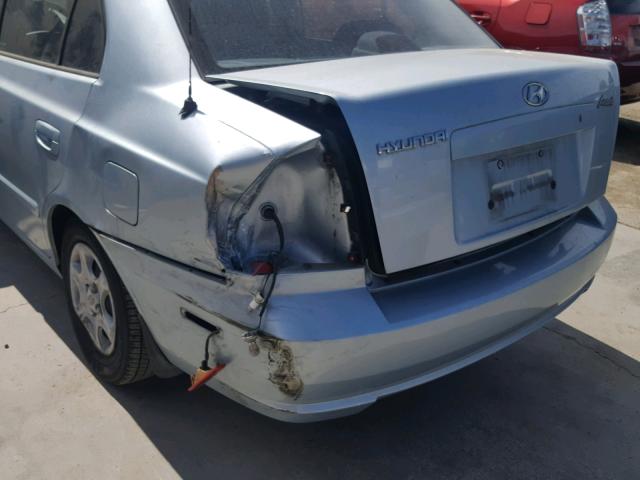 KMHCG45CX5U663364 - 2005 HYUNDAI ACCENT GL BLUE photo 9