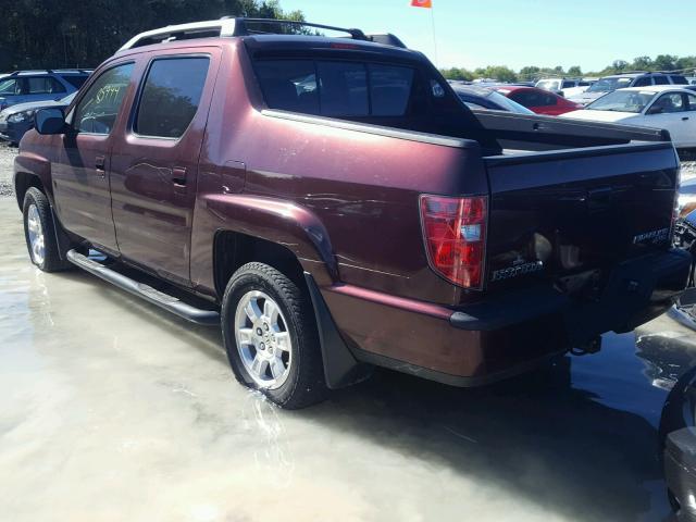 5FPYK16499B108975 - 2009 HONDA RIDGELINE PURPLE photo 3