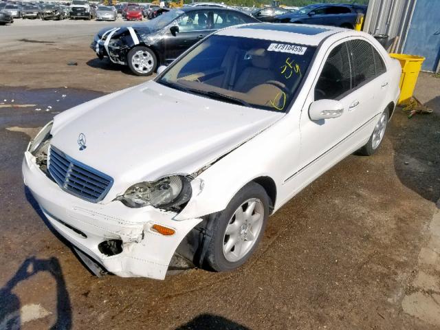 WDBRF61J54E016993 - 2004 MERCEDES-BENZ C 240 WHITE photo 2