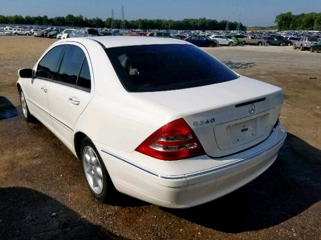 WDBRF61J54E016993 - 2004 MERCEDES-BENZ C 240 WHITE photo 3