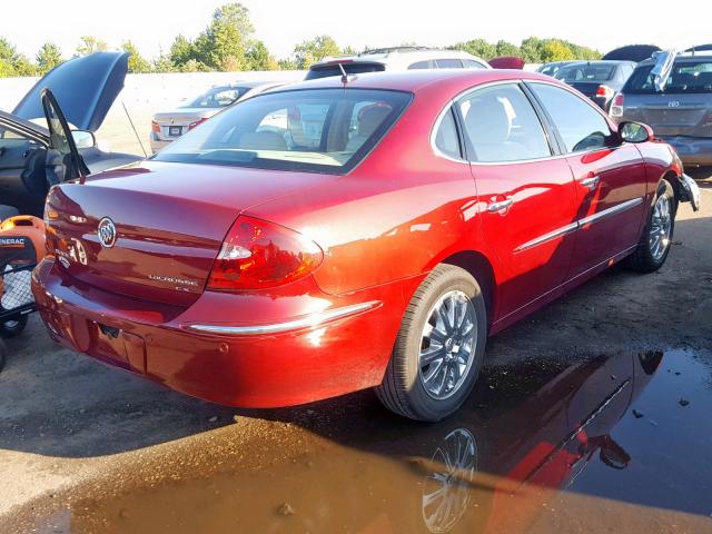 2G4WD582X81135015 - 2008 BUICK LACROSSE C RED photo 4