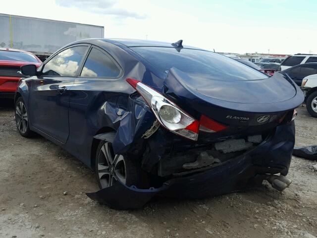 KMHDH6AE7DU006881 - 2013 HYUNDAI ELANTRA CO BLUE photo 3