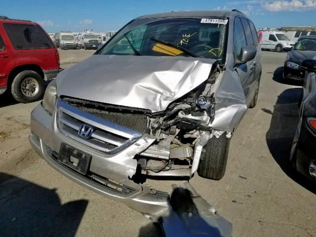 5FNRL38476B441898 - 2006 HONDA ODYSSEY EX SILVER photo 2