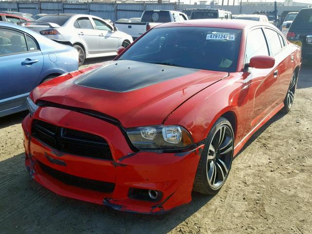 2C3CDXGJ4EH238708 - 2014 DODGE CHARGER SU RED photo 2