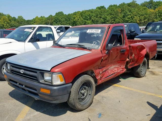 4TARN81A1NZ027432 - 1992 TOYOTA PICKUP 1/2 RED photo 2