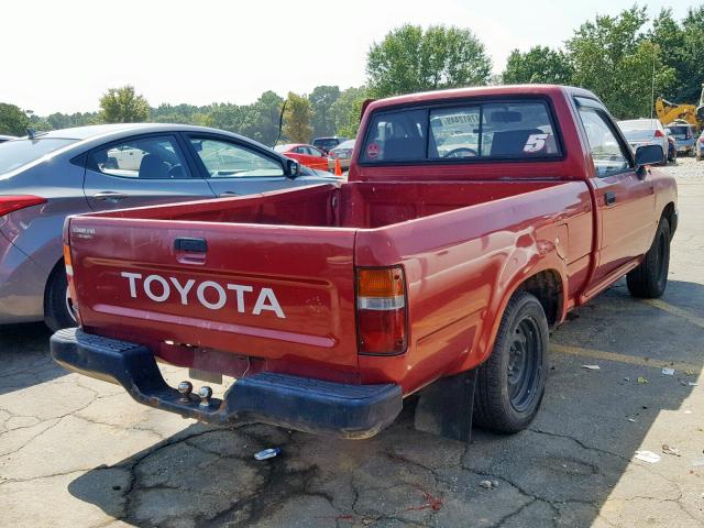 4TARN81A1NZ027432 - 1992 TOYOTA PICKUP 1/2 RED photo 4