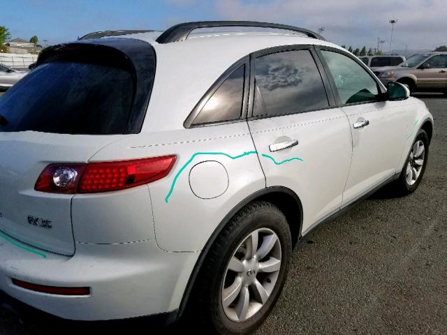 JNRAS08W84X211189 - 2004 INFINITI FX35 WHITE photo 4