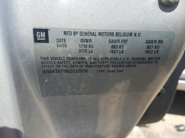 W08AT671685122916 - 2008 SATURN ASTRA XR SILVER photo 10