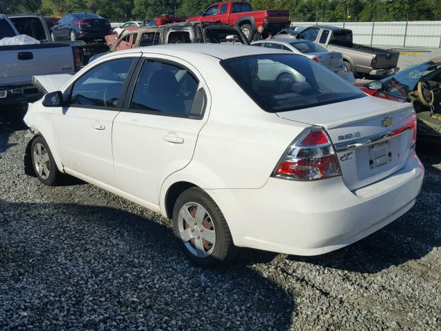 KL1TD5DE8AB113261 - 2010 CHEVROLET AVEO LS WHITE photo 3
