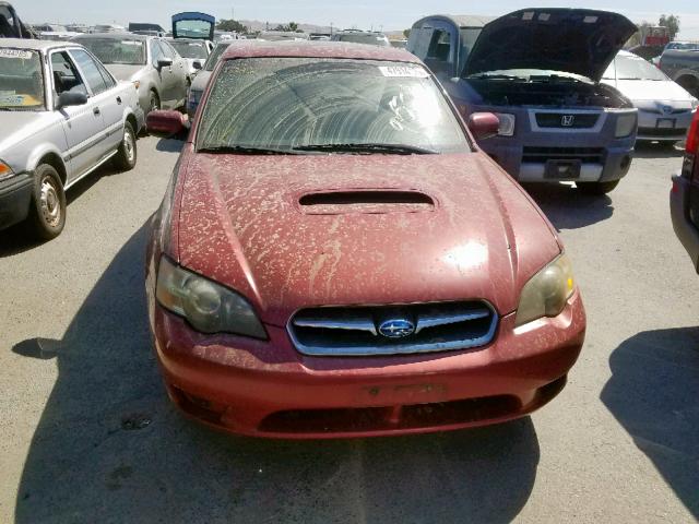 4S3BL676256202419 - 2005 SUBARU LEGACY GT BURGUNDY photo 9