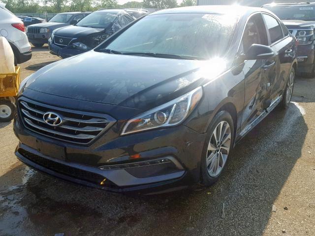 5NPE34AF1FH254268 - 2015 HYUNDAI SONATA SPO BLACK photo 2