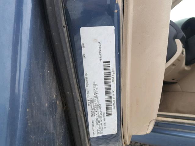 4S3BL676664220368 - 2006 SUBARU LEGACY GT BLUE photo 10