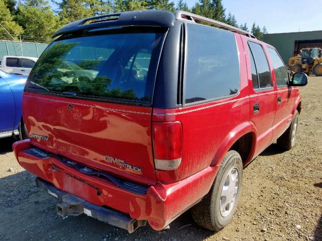 1GKDT13W7V2524633 - 1997 GMC JIMMY RED photo 4