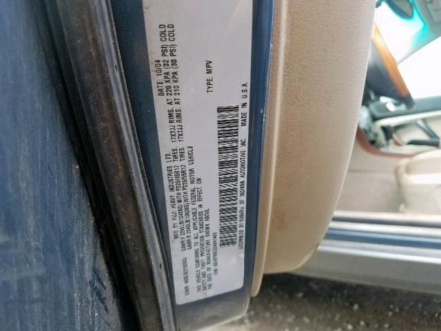 4S4BP86C054341463 - 2005 SUBARU LEGACY OUT BLUE photo 10