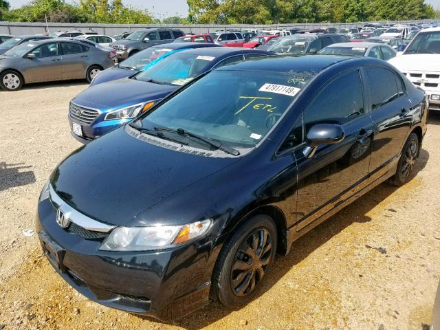 19XFA16599E013088 - 2009 HONDA CIVIC LX BLACK photo 2