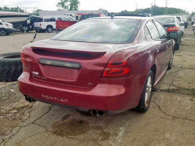 2G2WR554061100335 - 2006 PONTIAC GRAND PRIX BURGUNDY photo 4
