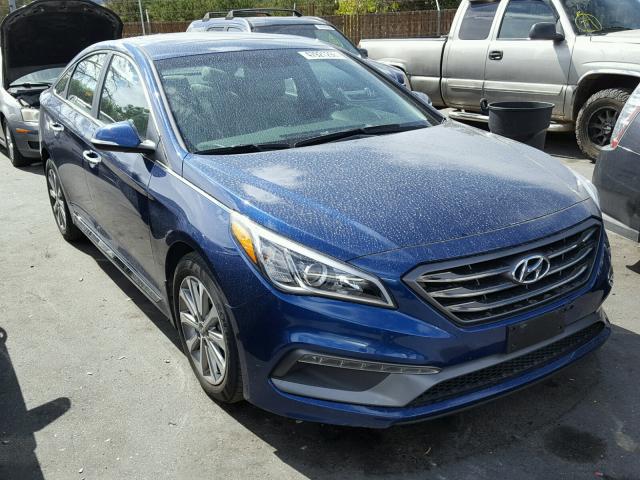 5NPE34AF5HH482051 - 2017 HYUNDAI SONATA SPO BLUE photo 1