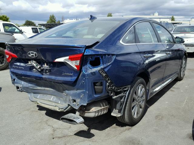 5NPE34AF5HH482051 - 2017 HYUNDAI SONATA SPO BLUE photo 4