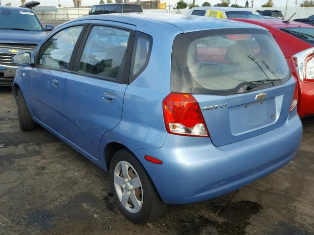 KL1TD62655B379618 - 2005 CHEVROLET AVEO BASE Mavi foto 3