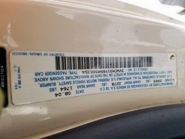 3VWCM31Y65M306354 - 2005 VOLKSWAGEN NEW BEETLE Qəhvəyi foto 10