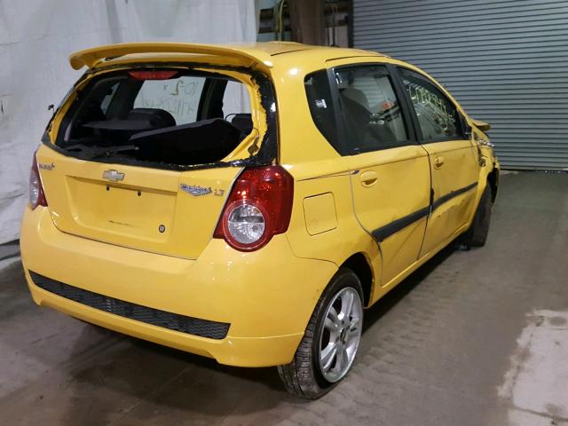 KL1TD6DE0AB128312 - 2010 CHEVROLET AVEO LS YELLOW photo 4