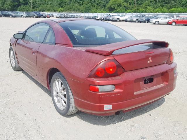 4A3AC44G9YE064401 - 2000 MITSUBISHI ECLIPSE GS MAROON photo 3