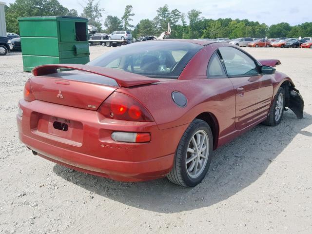 4A3AC44G9YE064401 - 2000 MITSUBISHI ECLIPSE GS MAROON photo 4