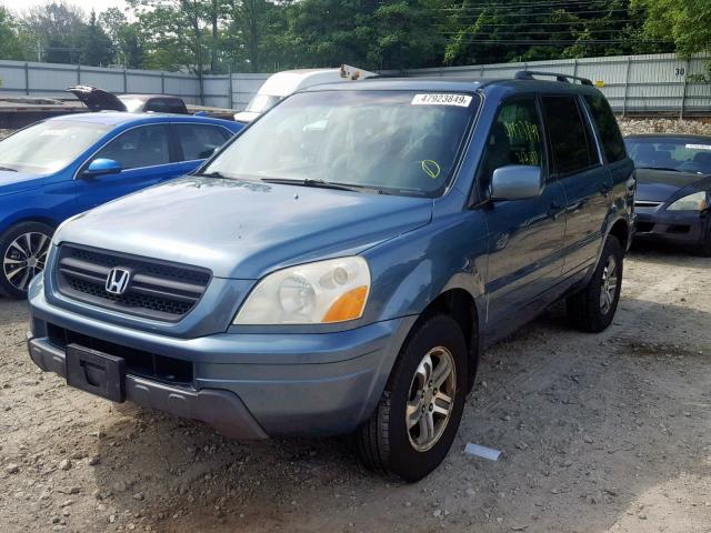 2HKYF18485H534467 - 2005 HONDA PILOT EX BLUE photo 2