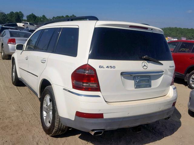 4JGBF71E97A160078 - 2007 MERCEDES-BENZ GL 450 4MA WHITE photo 3