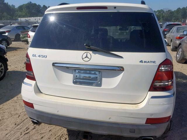 4JGBF71E97A160078 - 2007 MERCEDES-BENZ GL 450 4MA WHITE photo 9