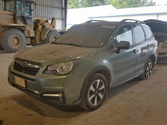 JF2SJARC3JH501865 - 2018 SUBARU FORESTER 2 GREEN photo 2