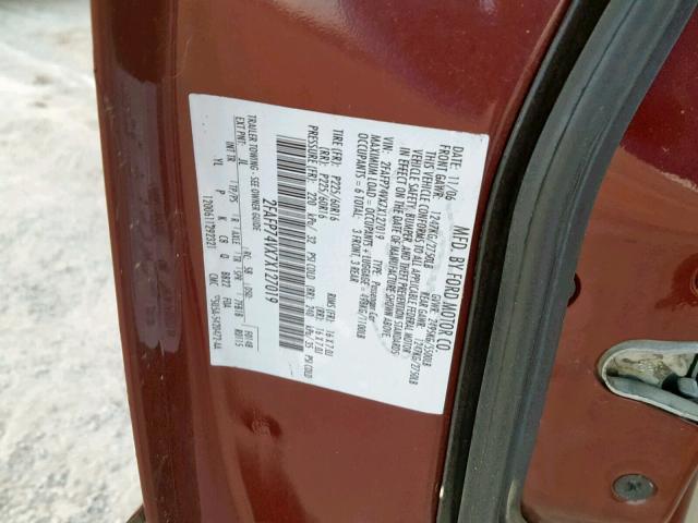 2FAFP74VX7X127019 - 2007 FORD CROWN VICT MAROON photo 10