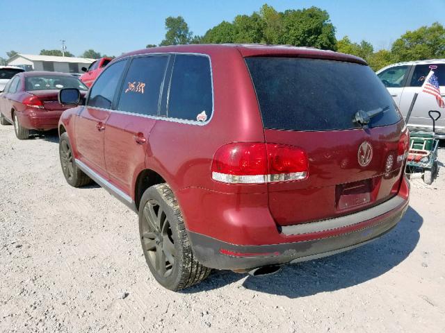 WVGMM77L55D004832 - 2005 VOLKSWAGEN TOUAREG 4. BURGUNDY photo 3