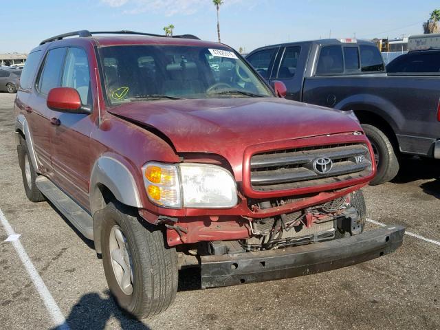 5TDZT34A21S037083 - 2001 TOYOTA SEQUOIA SR RED photo 1