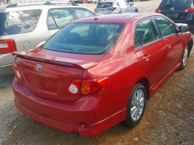 2T1BU4EEXAC418291 - 2010 TOYOTA COROLLA BA RED photo 4